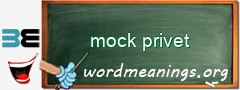 WordMeaning blackboard for mock privet